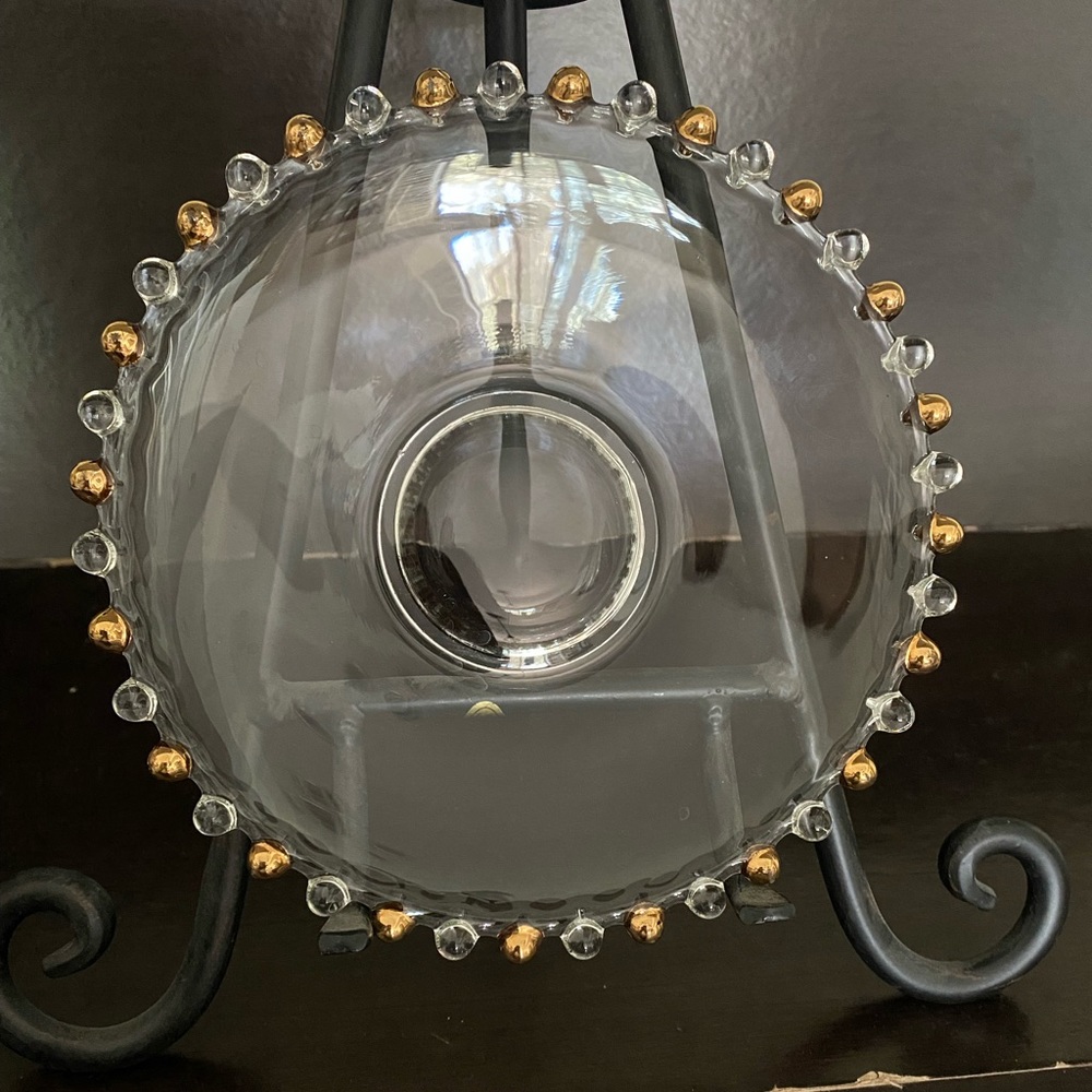 Vintage Beaded Glass Plates And Bowls